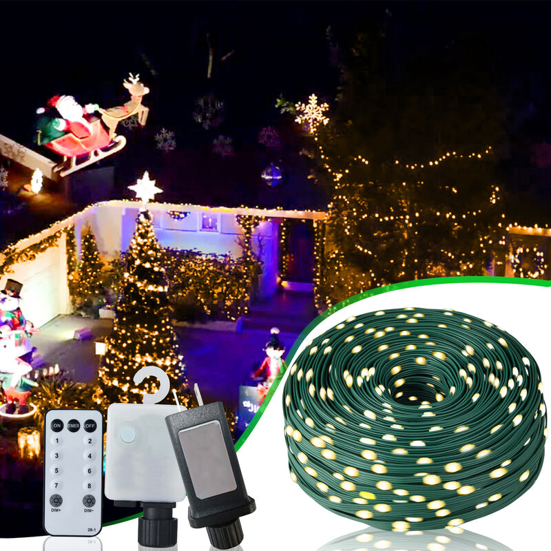 1000 LED Christmas Rope Lights with 8 Modes for Outdoor Decoration image number 1