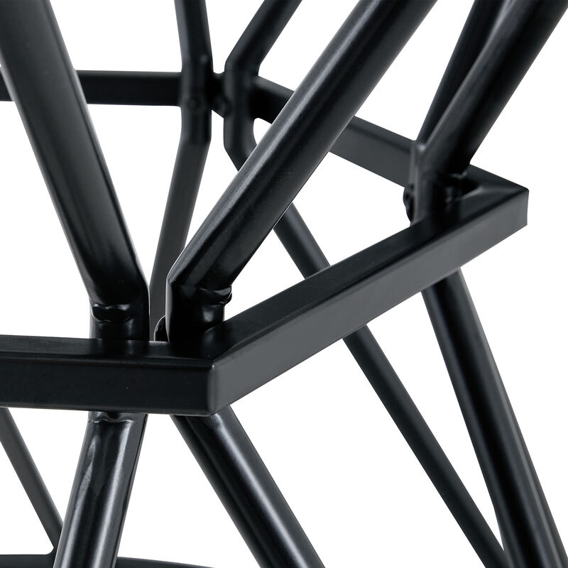Whisen 47.3" Round Dining Table, MDF Metal for Home Kitchen Restaurant image number 8