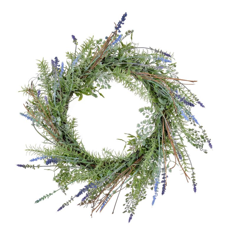 Vickerman Everyday 21" Indoor Artificial Lavender Wreath - Premade Decorative and Durable Plastic Wreath for Home Or Office - Maintenance Free image number 0