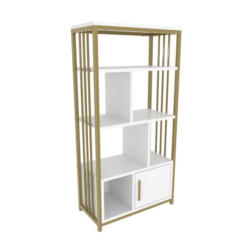 Decorotika Valero Bookcase White Gold