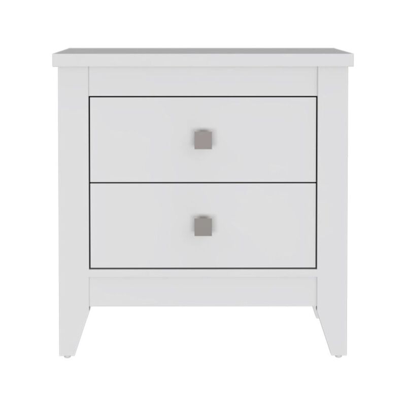Streamdale Amara Nightstand, Two Shelves, Four Legs - White image number 0