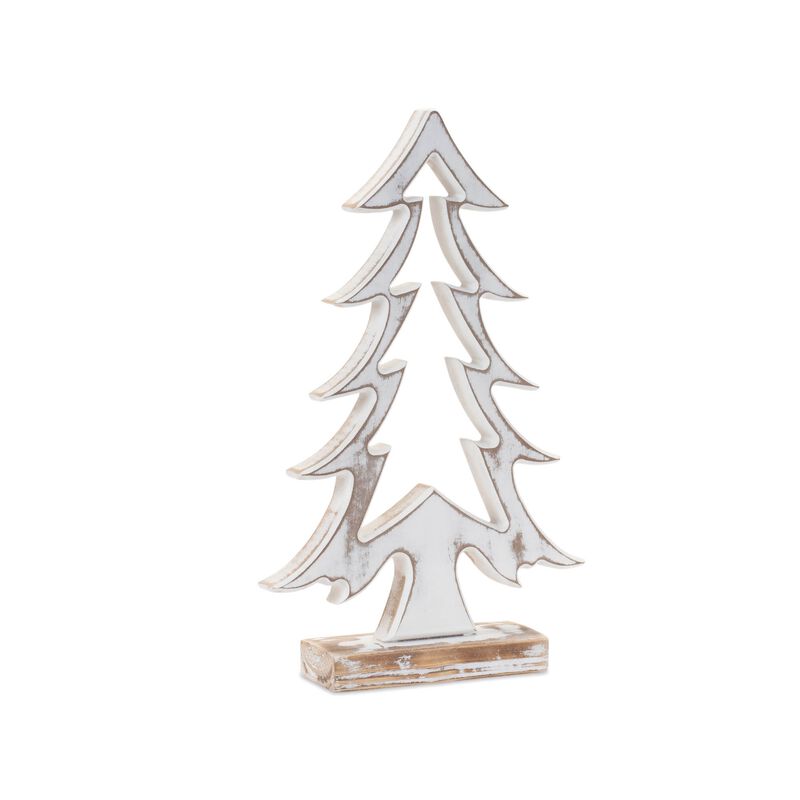 Wooden Pine Tree Outline Set of 3 for Christmas Accent or Seasonal Decor