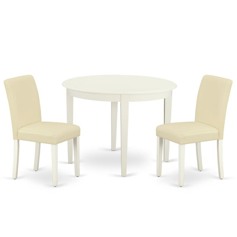 Dining Room Set Linen White, BOAB3-LWH-64