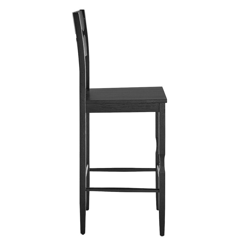 Jax Oak Wood Bar Stool With Wavy Razor Back image number 3