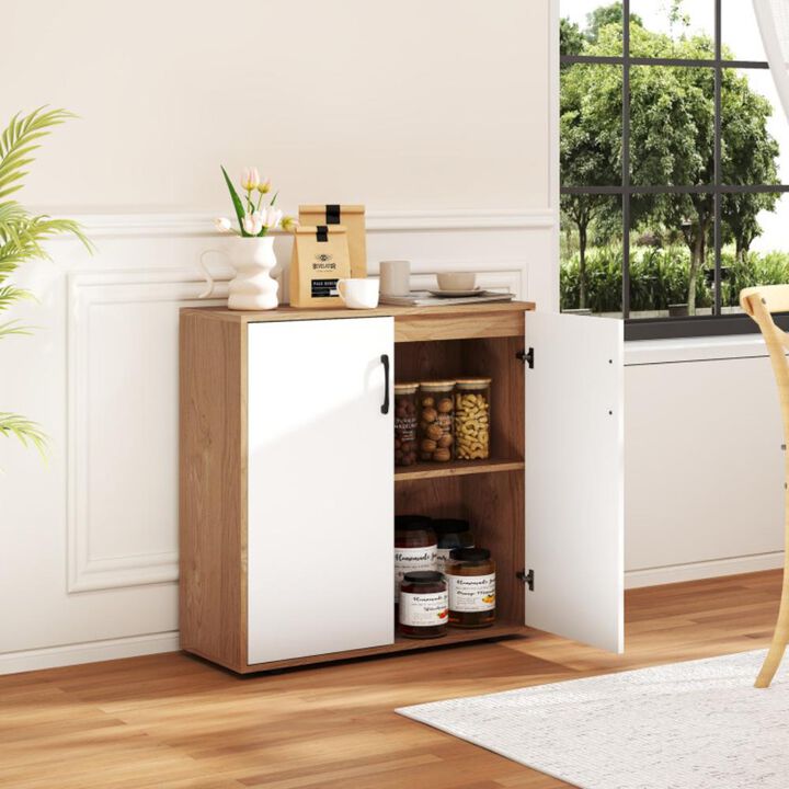 Hivvago Coffee Bar Cabinet with 5-Position Adjustable Shelf for Living Room Dining Room