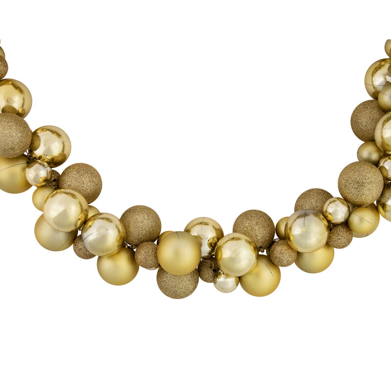 6' Shatterproof Ball Vegas Gold 3-Finish Christmas Garland image number 3