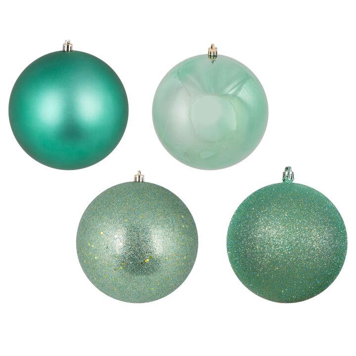 Vickerman 6" Sea Foam 4-Finish Ball Ornament Assortment, 4 per Box