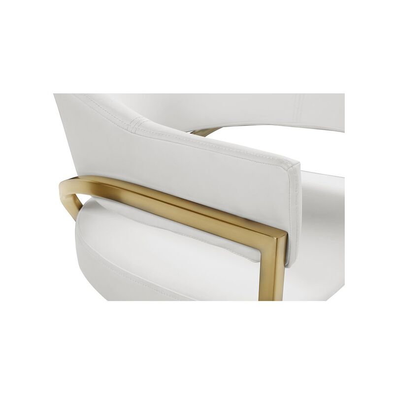 Meridian Furniture Madelyn Cream Vegan Leather Dining Chair, Set of 2