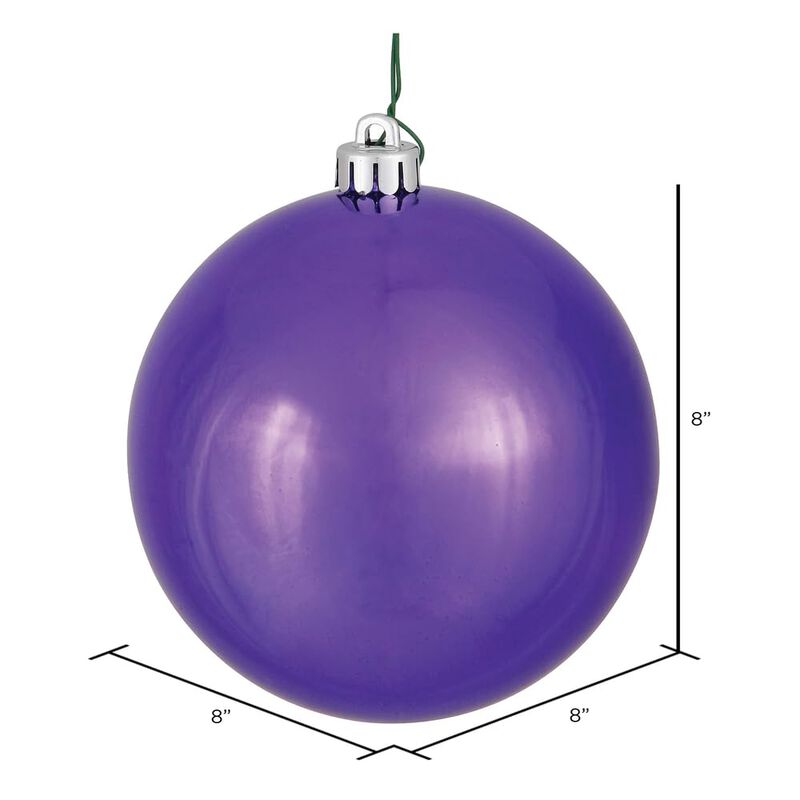 Vickerman 8" Plum Shiny Ball Ornament image number 1