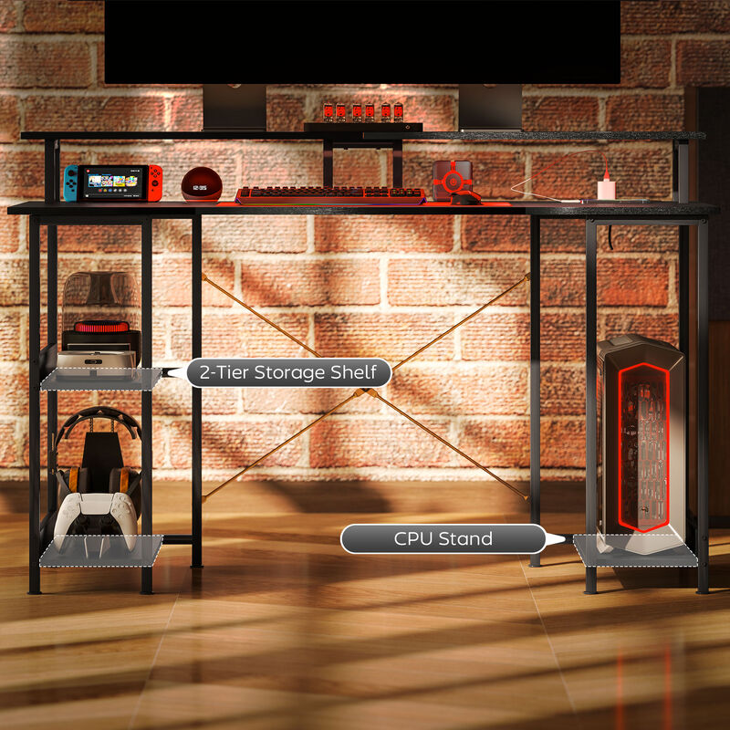 Modern Computer Desk &ndash; Spacious, Ergonomic Design with Storage for Home Office