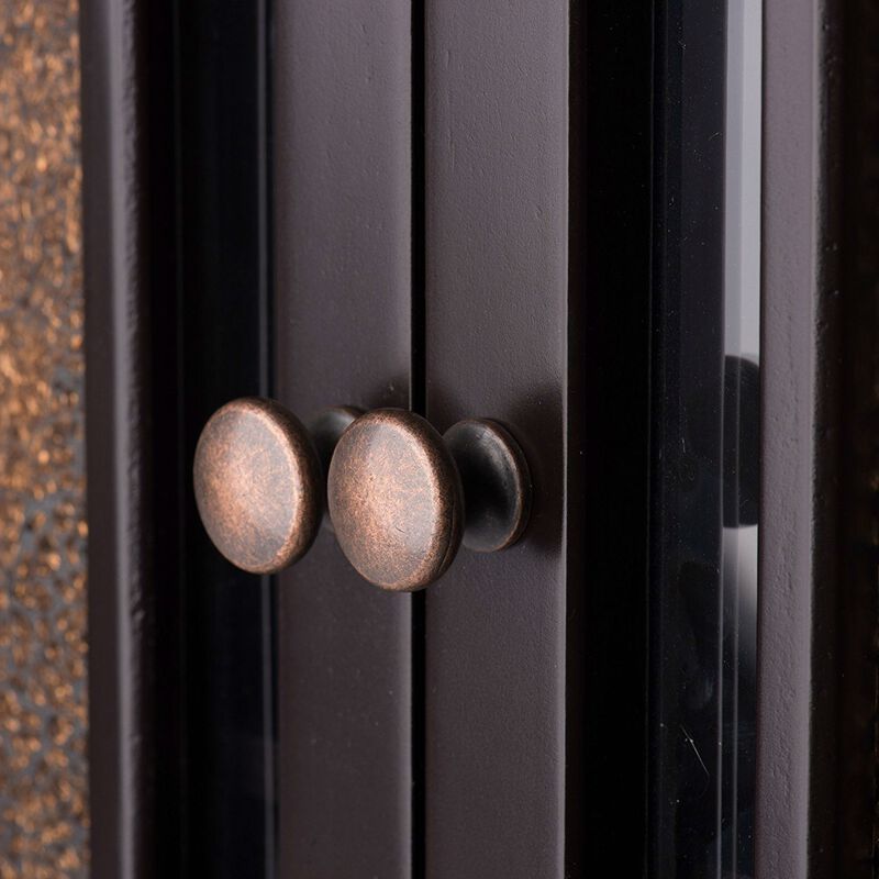 Bathroom Wall Cabinet with Amber Mosaic Glass Doors – Elegant Storage Solution