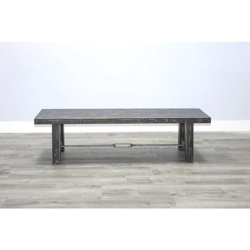 Sunny Designs 64 Black Sand Bench with Turnbuckle, Wood Seat