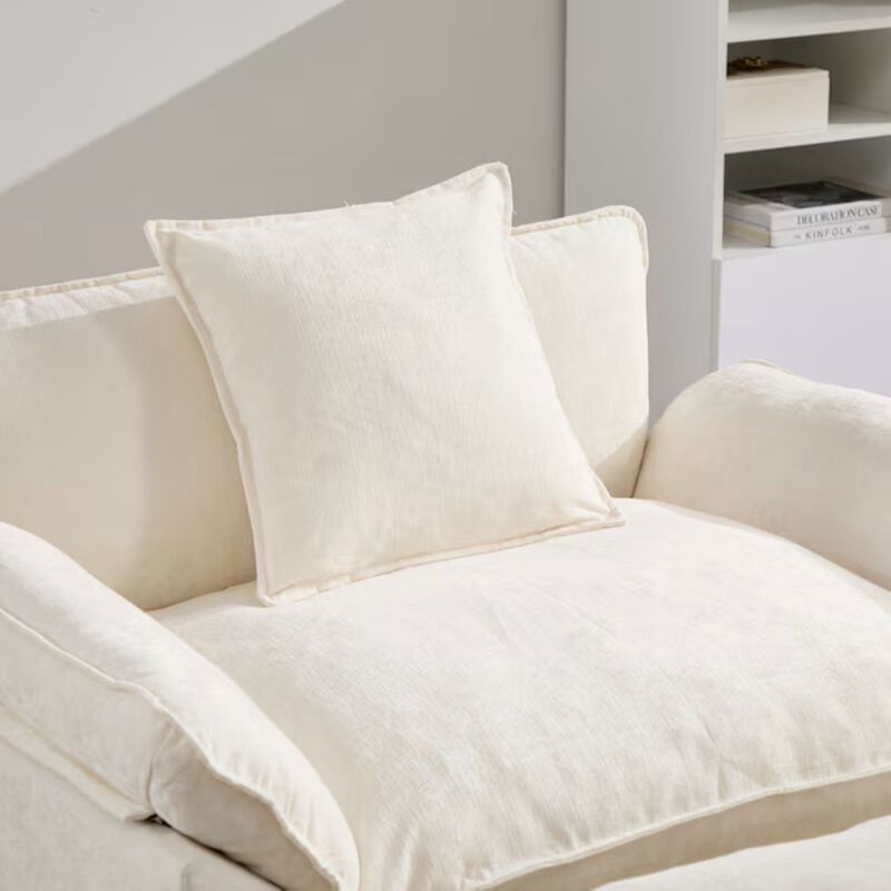 Envelor Chenille Upholstered Accent Chair with Ottoman, Set of 2 image number 5