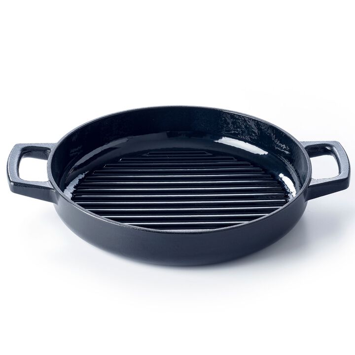 Alva Nori Enameled Cast Iron Grill Pan 11" - Oven Safe and Made without PFAS, PFOA & PTFE - Induction and All Stovetop Compatible with Even Heat Distribution