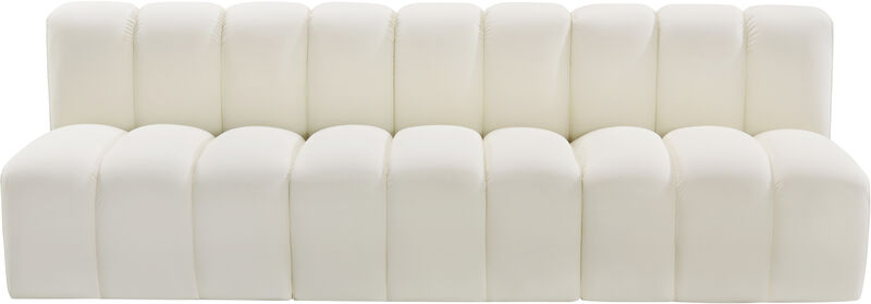 Meridian Furniture Arc Cream Vegan Leather Modular Sofa. image number 2