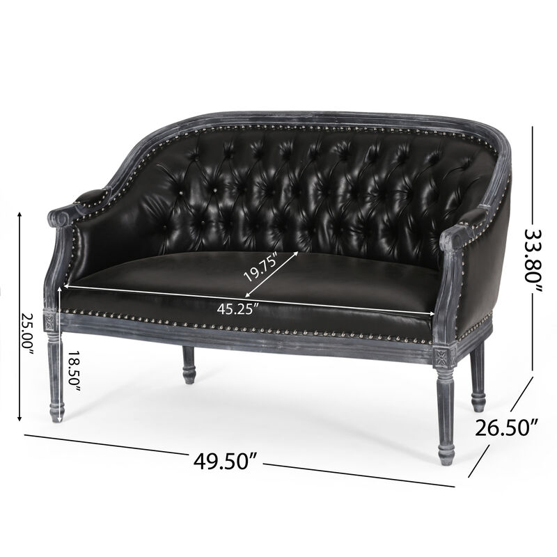 Streamdale Luxurious Tufted Loveseat French Country Charm with Unmatched Comfort image number 4