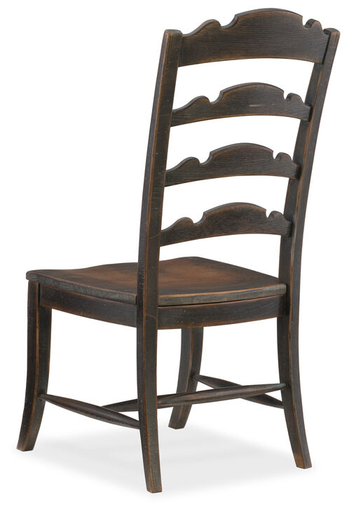 Twin Sisters Ladderback Side Chair in Black