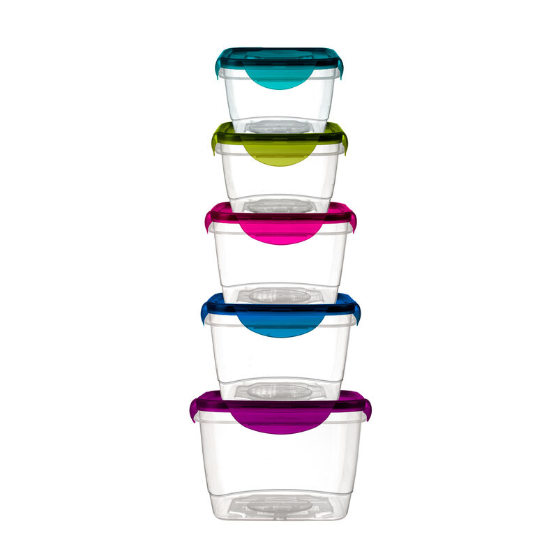 Plastic Jumbo Square Food Storage Container Set - 5 Container Set