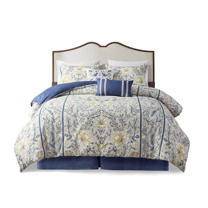 Gracie Mills Marlon 6-Piece Botanical Cotton Comforter Set