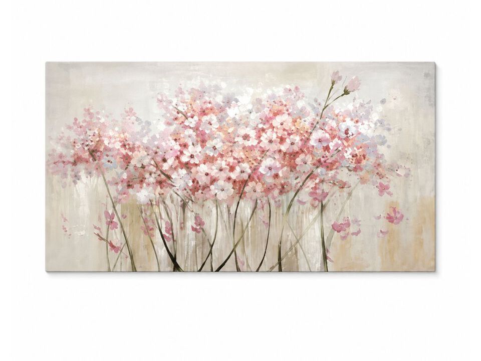White Floral Oil Canvas Wall Art Modern Botanical Graffiti Bedroom Living Room