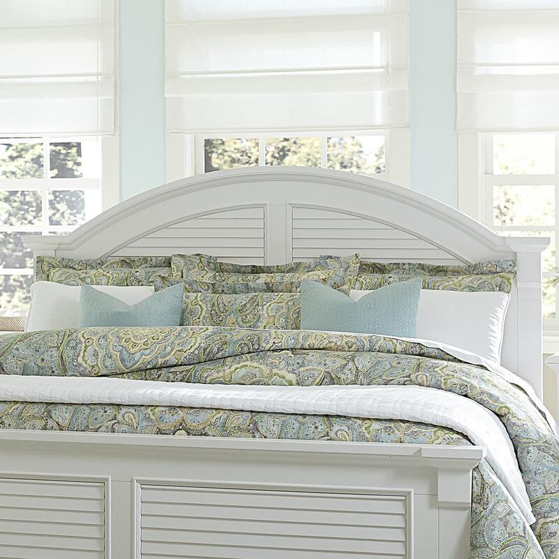 Liberty Furniture Summer House I Queen Panel Headboard in Oyster White image number 1