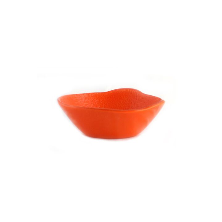 Glass Dinnerware dia.7.5" h:2.75" 20 oz. Round Orange Glass Bowl