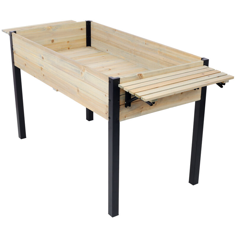 Streamdale Metal Leg Raised Garden Box with Folding Shelf