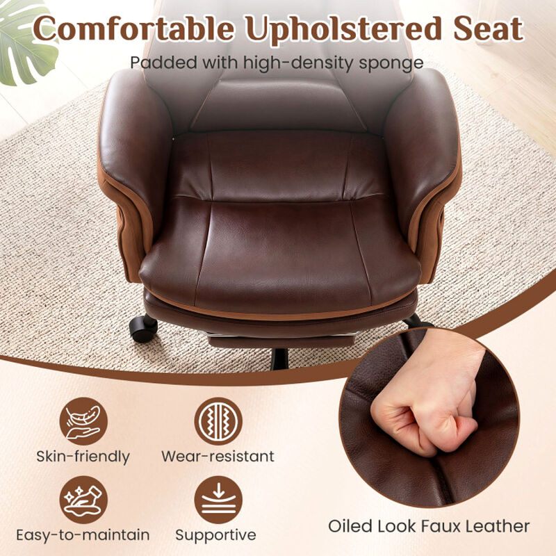 Ergonomic Faux Leather Office Chair for Big and Tall Users Home Office image number 5
