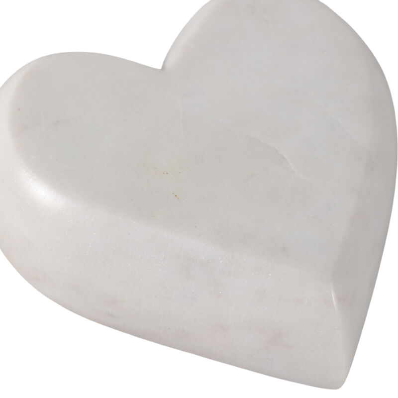 Marble, 5" Heart, White image number 4
