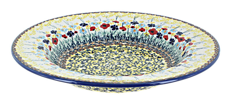 Blue Rose Polish Pottery Prairie Garden Soup Plate