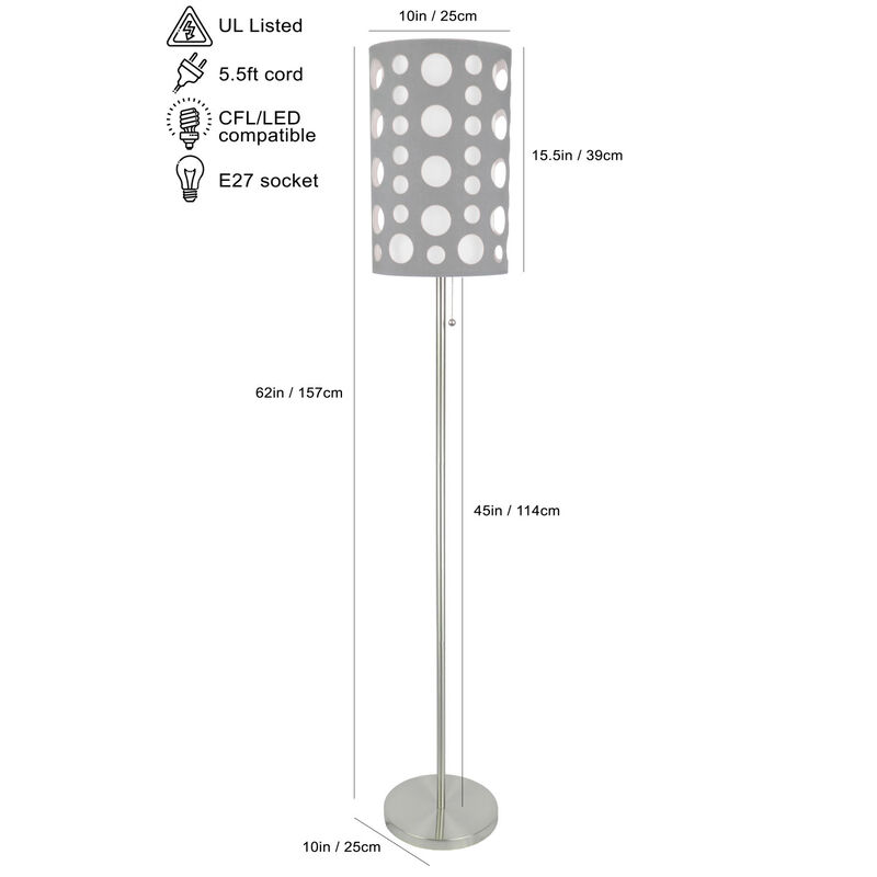 Streamdale 62''H Grey/White Retro Floor Lamp image number 2