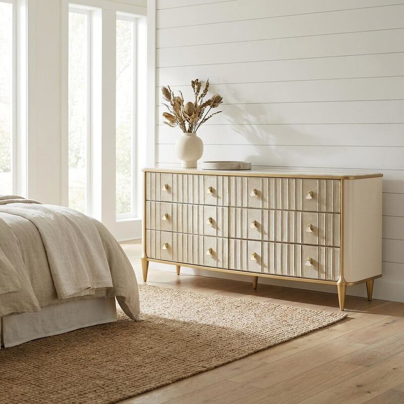 Michael Amini Scotts Square Dresser - Light Champagne image number 1