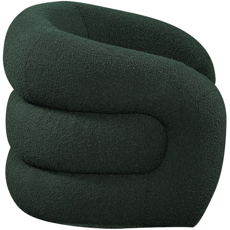 Meridian Furniture Roxbury Green Boucle Fabric Swivel Accent Chair
