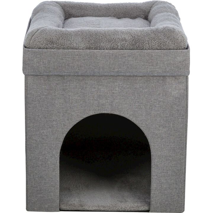 TRIXIE Crazy Cube Stackable 1-Story Indoor Cat Condo, Cat House with Scratching Pad