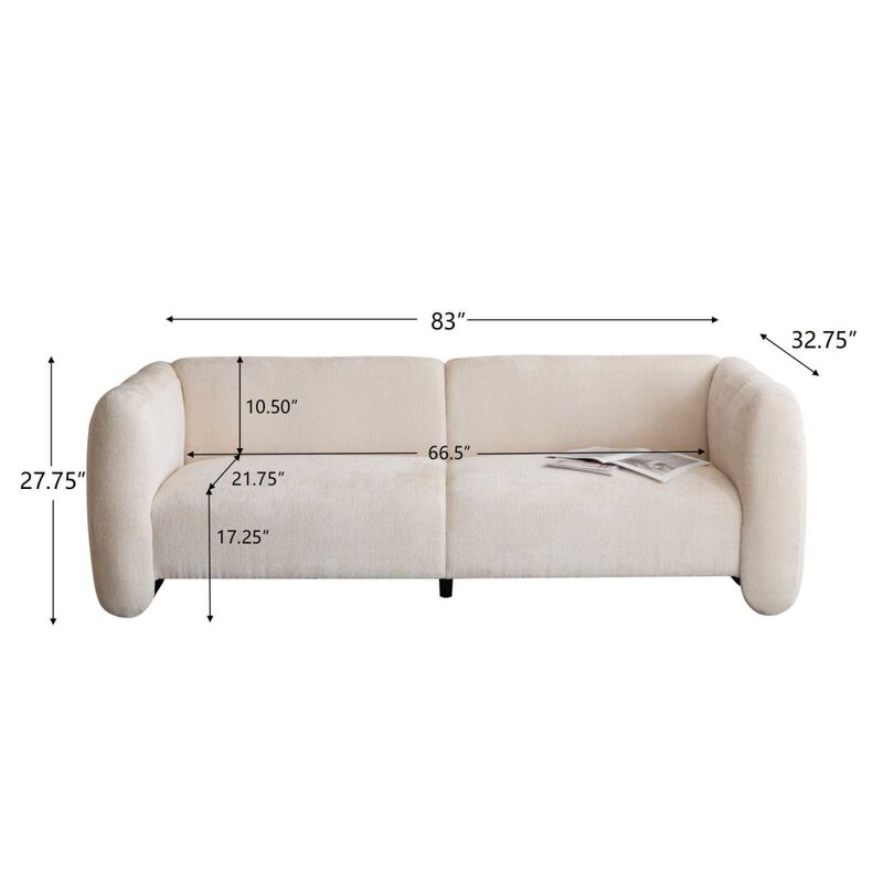 Merax 3-Seater Curved Upholstered Loveseat image number 4