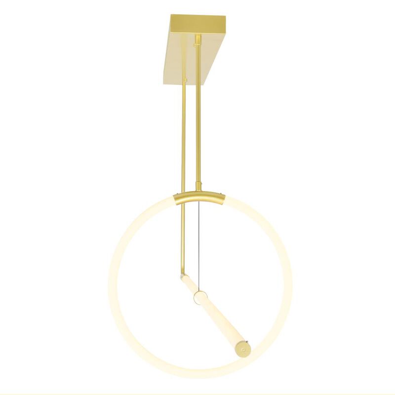 Hoops 2 Light LED Chandelier With Satin Gold Finish