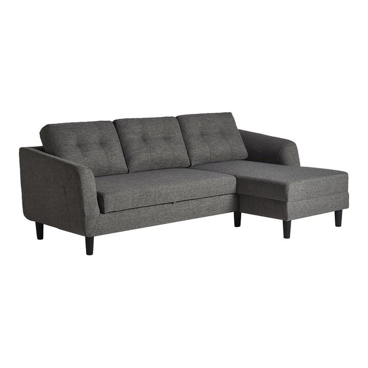 Belagio Charcoal Grey Sofa Bed with Chaise - Right, Belen Kox
