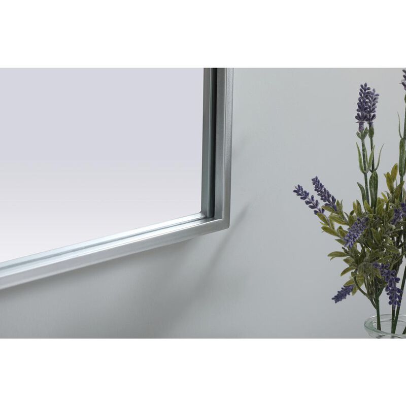 Elegant Decor Metal Frame Arch Mirror 22x36 Inch in Silver