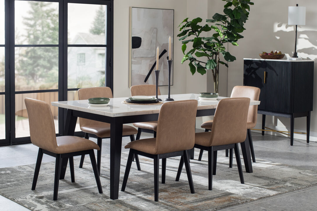Vida Black 7-Piece Dining Set