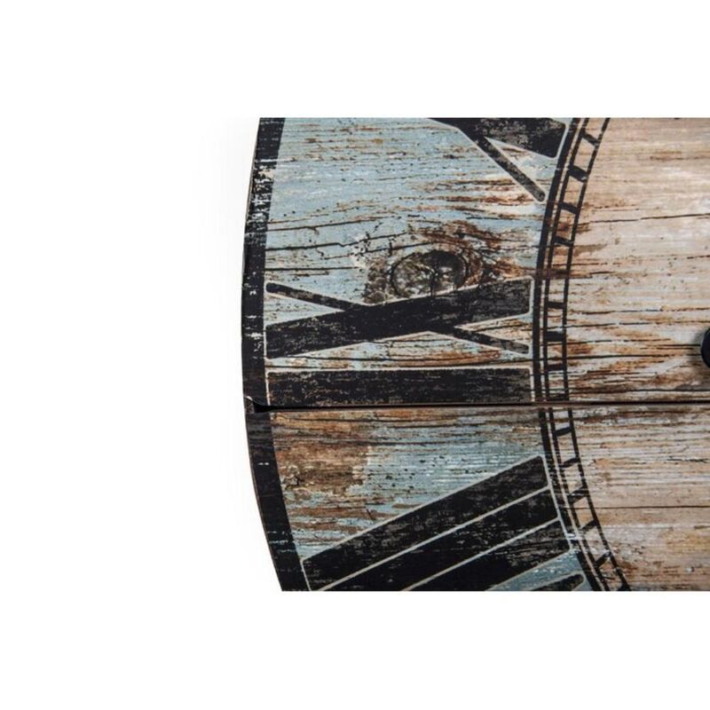 Turquoise Oversized Distressed Paris Wood Wall Clock
