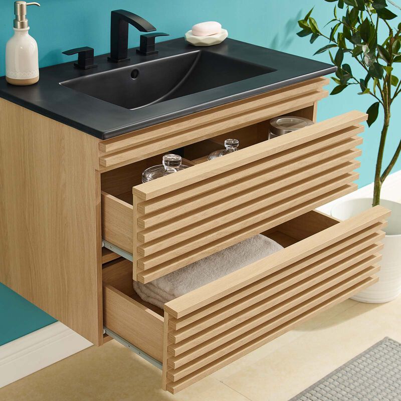 Render 30" Wall-Mount Bathroom Vanity image number 1