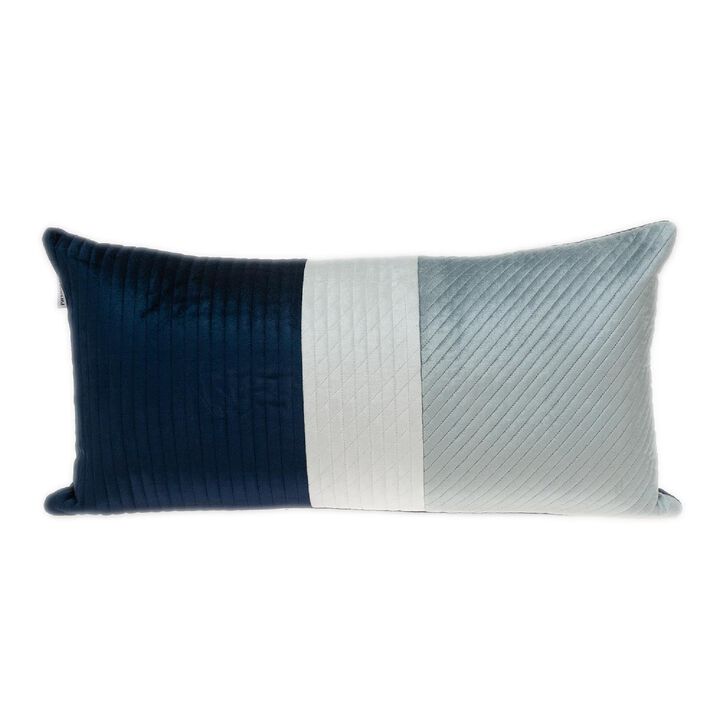 24" x 12" x 4" Multicolored Rectangular Velvet Throw Pillow
