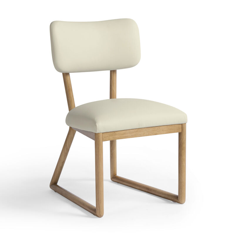 Bobbie Cream Vegan Leather Dining Chair image number 0
