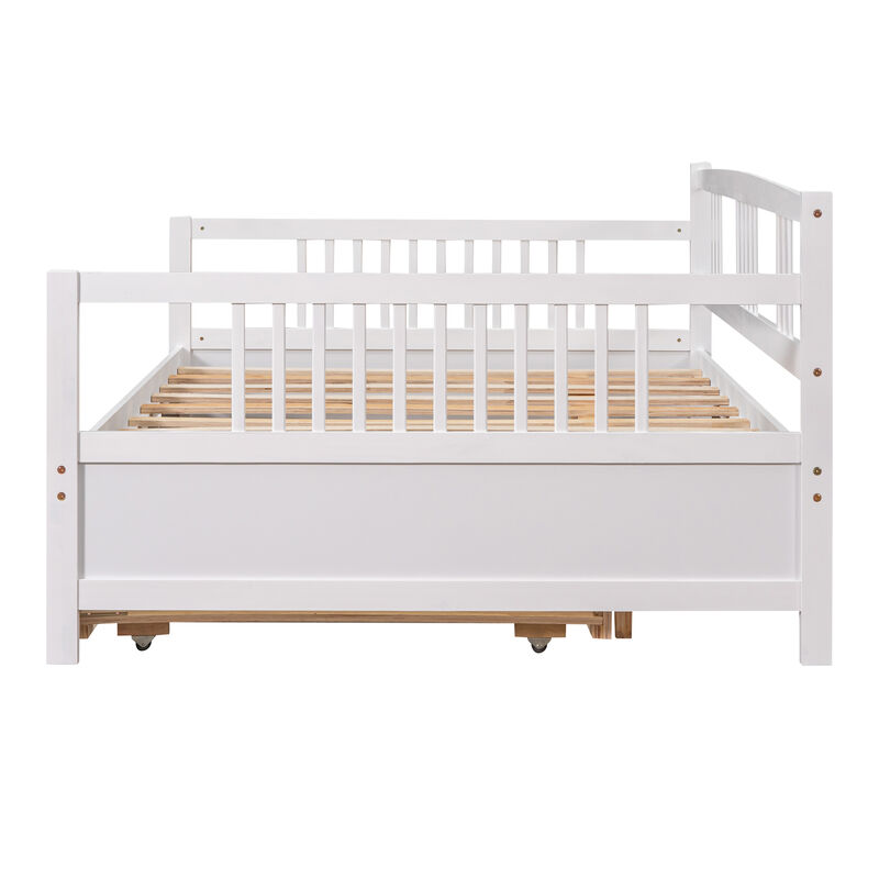 Merax Daybed Wood Bed with Twin Size Trundle