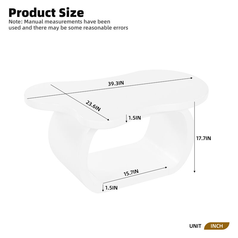 Merax Modern Cloud Coffee Table with 1.5" Thick Tabletop