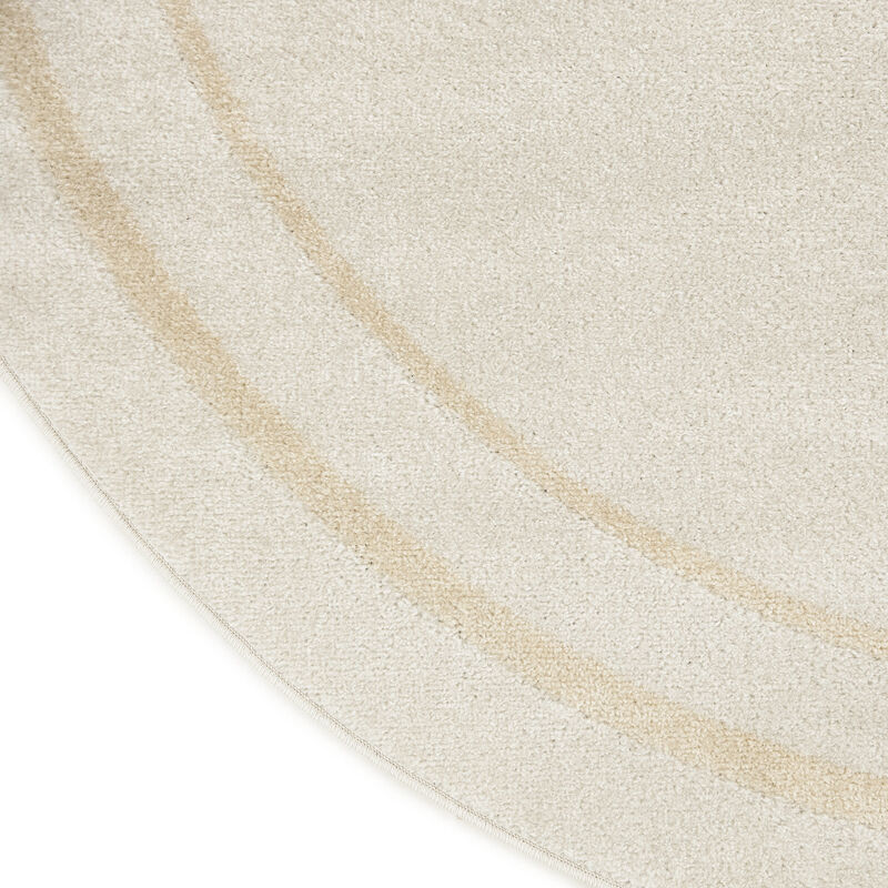 HomeRoots 6' Ivory And Gold Round Indoor Outdoor Area Rug image number 3