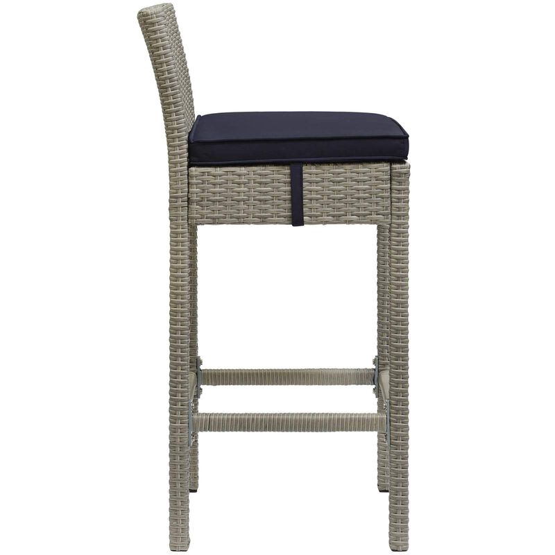 Modway EEI-3604-LGR-PER Conduit Outdoor Patio Wicker Rattan Bar Stools, Set of 2, Light Gray Peridot image number 2