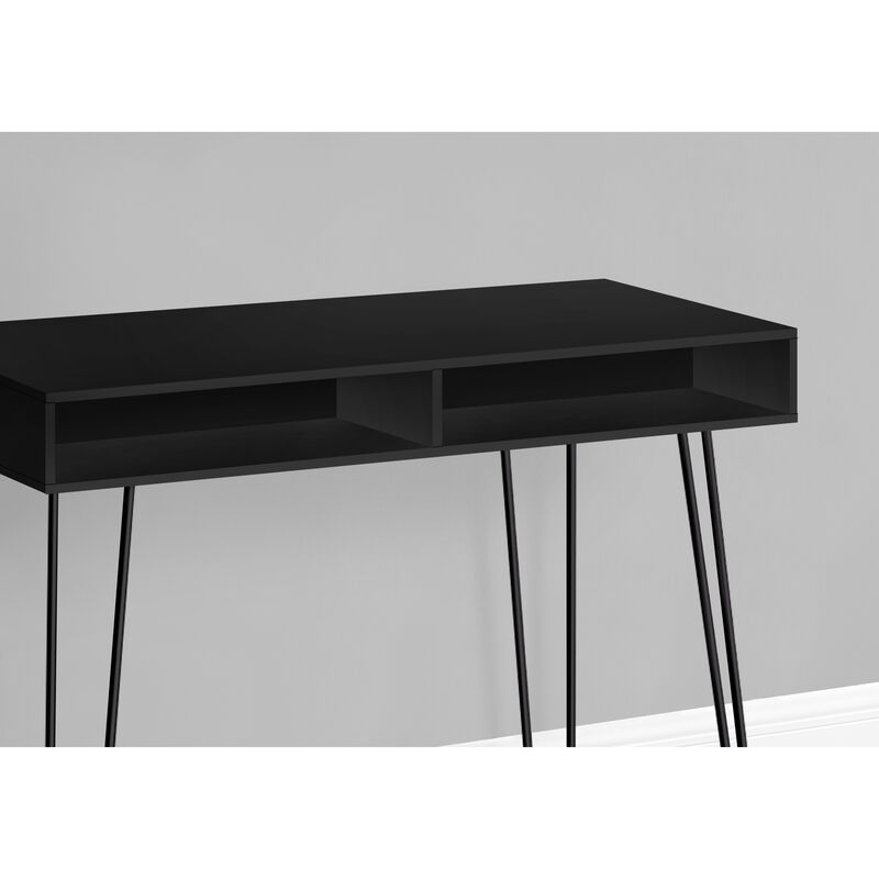 Monarch Specialties I 7771 Computer Desk, Home Office, Laptop, Left, Right Set-up, Storage Drawers, 40"L, Work, Metal, Laminate, Black, Contemporary, Modern