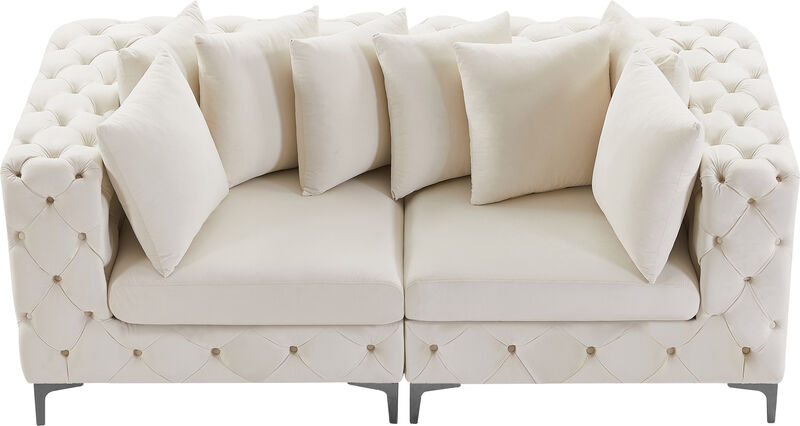 Meridian Furniture Tremblay Cream Velvet Modular Sofa image number 7