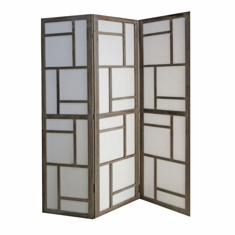 Wood and Fabric 3-Panel Screen Room Divider for Stylish Privacy and Space Separation